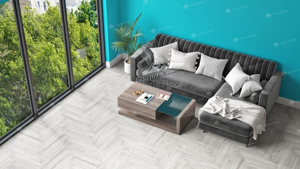 Виниловая плитка "Alpine Floor" Parquet LVT Снежный (590*118*2,5 мм) — купить в Армавире