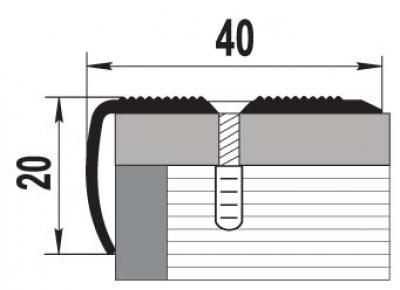 Порожек алюминиевый ПУ-06 (900*40*20 мм)