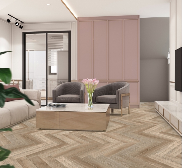 Виниловый ламинат SPC "Cronafloor" Herringbone Дуб Лилль (640*128*4,5 мм) — купить в Армавире