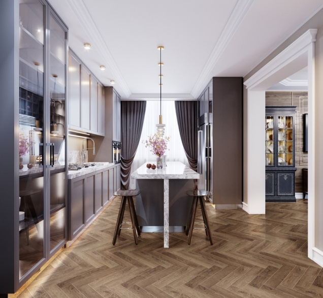 Виниловый ламинат SPC "Cronafloor" Herringbone Дуб Тулуза (640*128*4,5 мм) — купить в Армавире